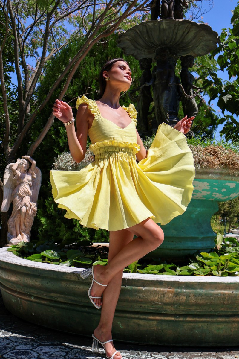 Рокля Yellow Iris bow